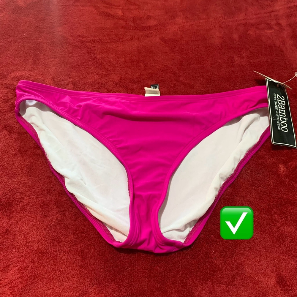 NEw Women's 2Bamboo bikini Swimsuit Bottoms XL hot Pink